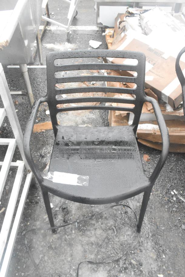 8 BRAND NEW SCRATCH AND DENT! Black Poly Arm Chair. 8 Times Your Bid! - Image 2 of 5