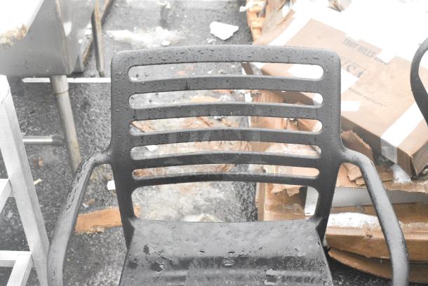 8 BRAND NEW SCRATCH AND DENT! Black Poly Arm Chair. 8 Times Your Bid! - Image 3 of 5