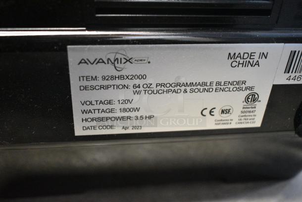 BRAND NEW SCRATCH AND DENT! AvaMix HBX2000 64 oz. 3 1/2 hp Programmable Commercial Blender with Touchpad and Sound Enclosure. - Image 11 of 14