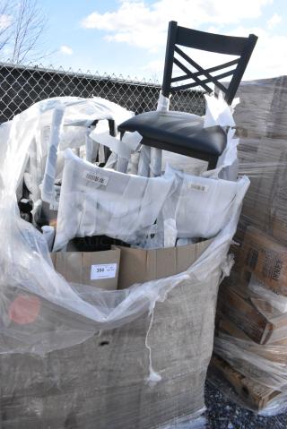 12 BRAND NEW! Boxes Including 164CCROSSFR Lancaster Table & Seating Black Cross Back Chair Frame. 12 Times Your Bid!