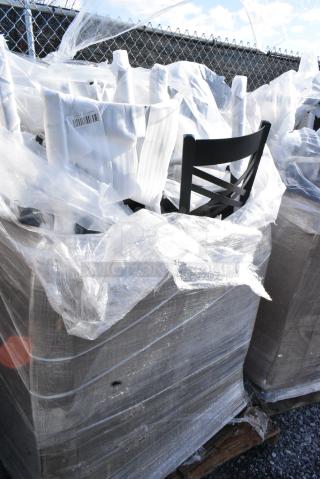 12 BRAND NEW! Boxes Including 164CCROSSFR Lancaster Table & Seating Black Cross Back Chair Frame. 12 Times Your Bid!