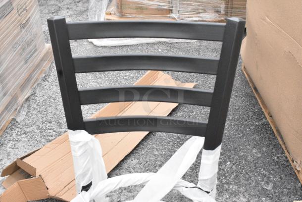 24 BRAND NEW! 164CMLBWNTKD Lancaster Table & Seating Black Finish Ladder Back Chair with Natural Wood Seat - Detached Seat. 24 Times Your Bid! - Image 8 of 9