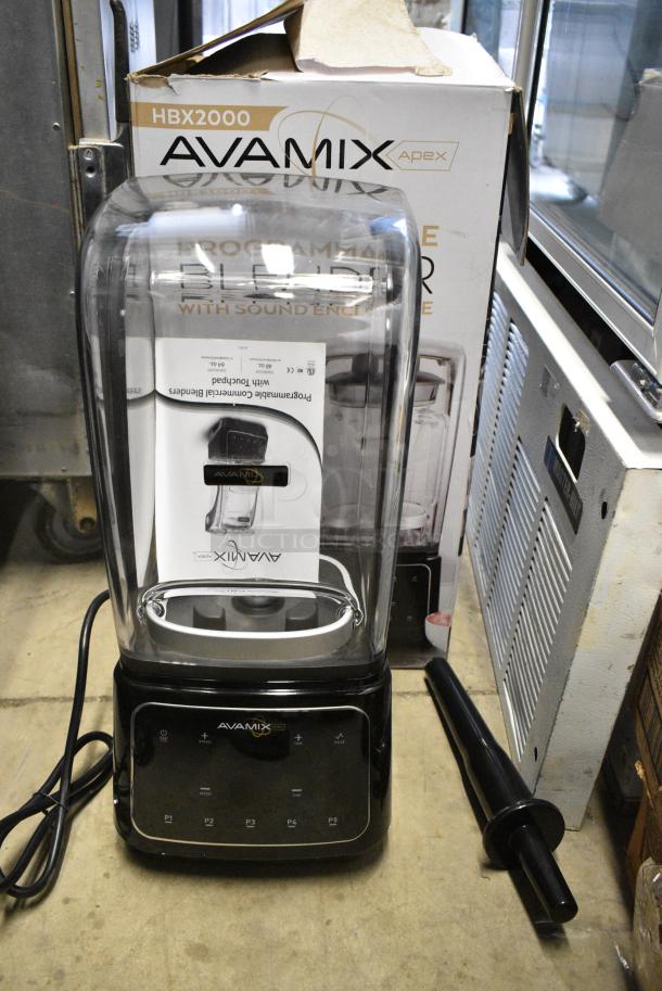 BRAND NEW SCRATCH AND DENT! AvaMix HBX2000 64 oz. 3 1/2 hp Programmable Commercial Blender with Touchpad and Sound Enclosure. - Image 1 of 14
