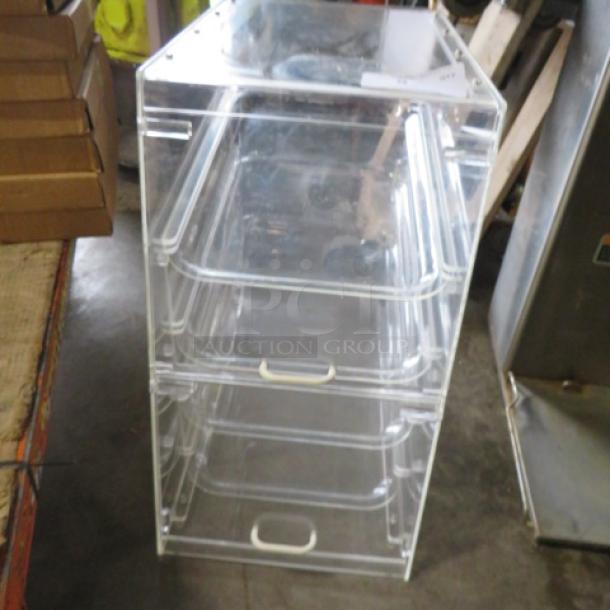 One Poly Bakery Display Case With 4 Shelves. 14X25X24 - Image 1 of 2