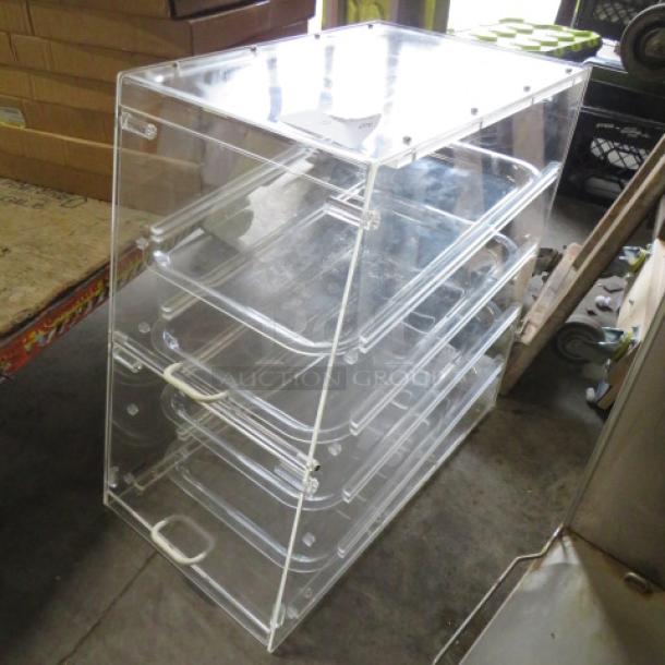 One Poly Bakery Display Case With 4 Shelves. 14X25X24 - Image 2 of 2