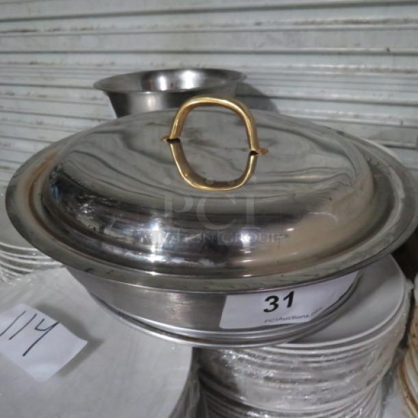One 13.5 Inch Stainless Steel Pan With Lid. - Image 1 of 1