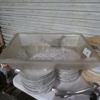 One 24X17X6 Perforated Food Storage Container.