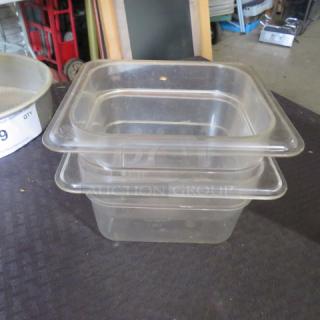 1/6 Size 4 Inch Deep Food Storage Container. 2XBID