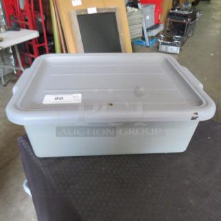 One Bussing Tub With Lid.