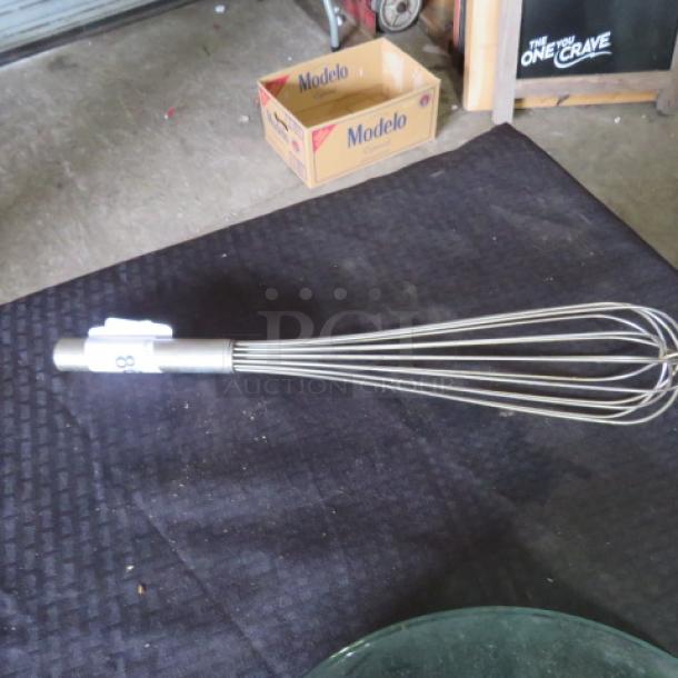One Large Stainless Steel Whip. - Image 1 of 1
