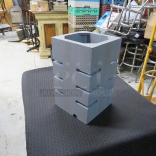 NEW Gray Melamine Holder. 8X8X12.5. 4XBID