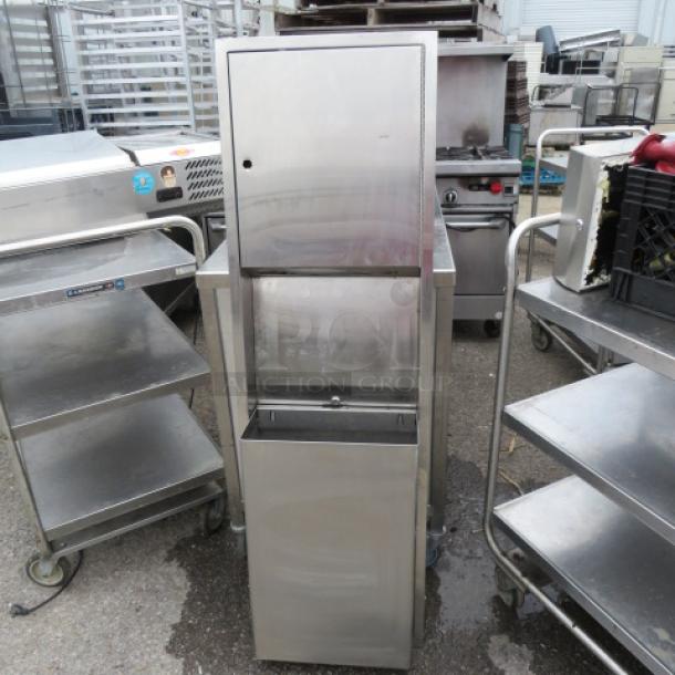 One Stainless Steel Napkin Dispenser/Trash Receptacle. 17.5X4.5X56 - Image 1 of 1