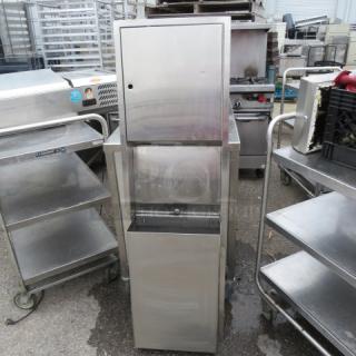 One Stainless Steel Napkin Dispenser/Trash Receptacle. 17.5X4.5X56