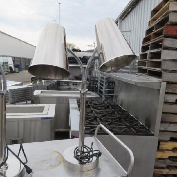 One Stainless Steel Bon Chef Countertop 2 Bulb Food Warmer. Model# 9670.  500 Watt. 120 Volt. $582.99. - Image 1 of 1
