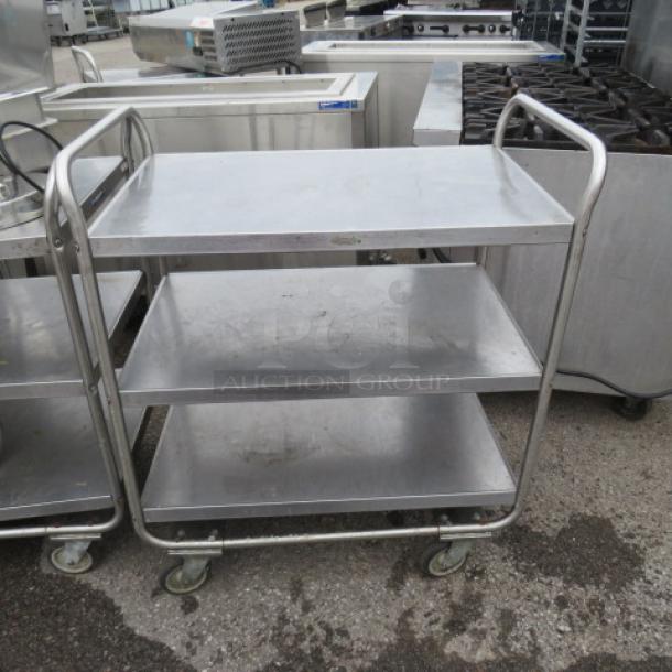 One Stainless Steel Lakeside 3 Shelf Cart On Casters. 36X20X40.5 - Image 1 of 1