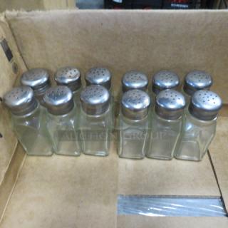 One Lot Of 12 Salt/Pepper Shakers.