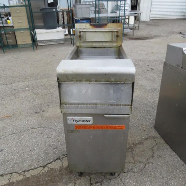 One Frymaster Natural Gas Deep Fryer. Model# PMJ135SD.  16X32X44 - Image 1 of 1