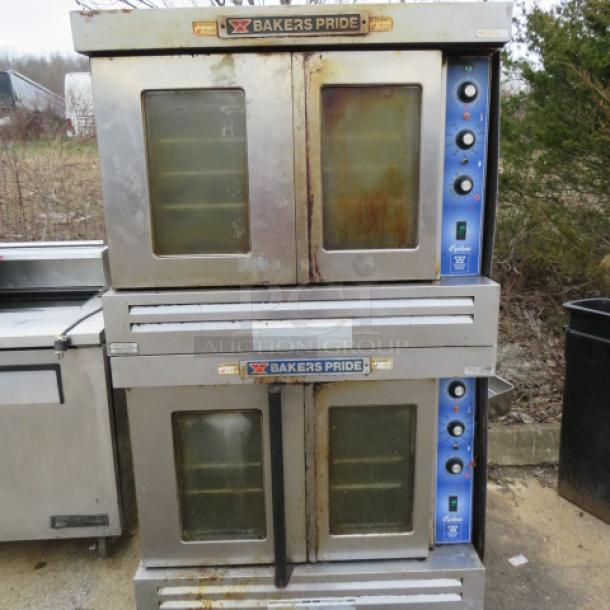 One Double Stack Bakers Pride Cyclone Natural Gas Convection Oven With 6 Racks. 39X39X64 - Image 1 of 2