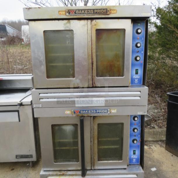 One Double Stack Bakers Pride Cyclone Natural Gas Convection Oven With 6 Racks. 39X39X64 - Image 2 of 2