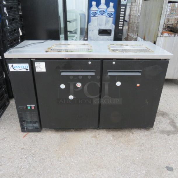 One Avantco 2 Door Keg Box With 2 Towers With 4 Taps. Model# 178UDD60HC. 115 Volt. 61X24.5X37 - Image 1 of 3