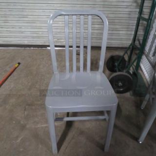 Gray Metal Industrial Look Indoor/Outdoor Chair. 2XBID