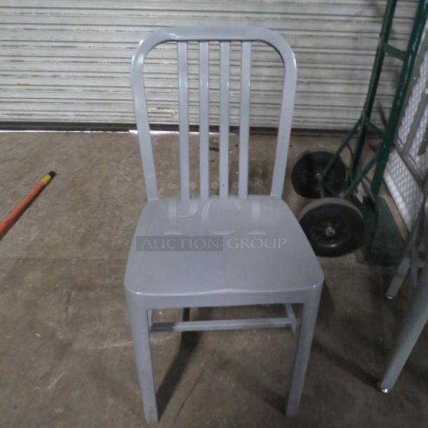 Gray Metal Industrial Look Indoor/Outdoor Chair. 2XBID - Image 1 of 1