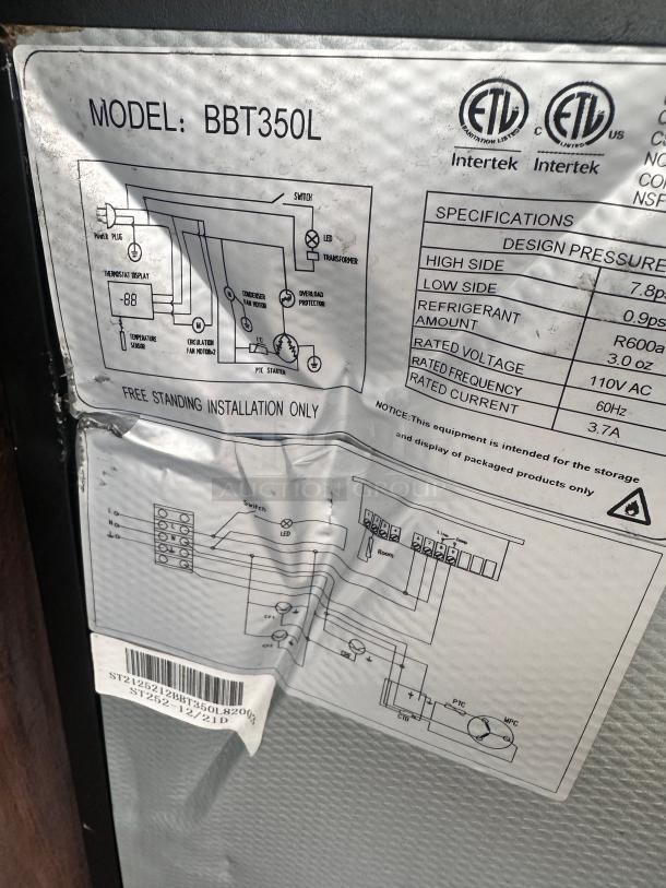 Excellent Cooler Depot 3 Glass Door t Back Bar Refrigerator 115volt Tested and Working! - Image 6 of 6