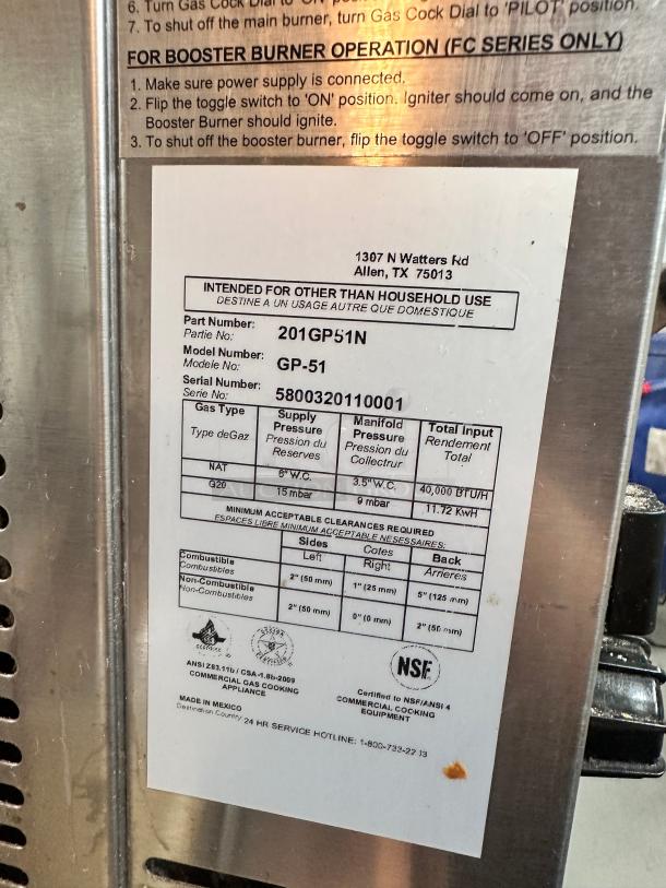 Excellent Bakers Pride GP-51 HearthBake Countertop Double Multi-Purpose Deck Oven - Natural Gas Tested and Working! - Image 11 of 12