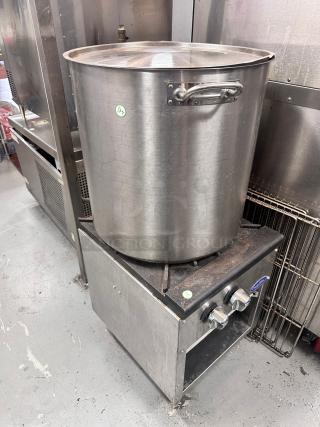 Vigor 100 Qt. Heavy-Duty Stainless Steel Aluminum-Clad Stock Pot with Cover