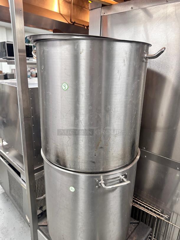 Vigor 100 Qt. Heavy-Duty Stainless Steel Aluminum-Clad Stock Pot with Cover - Image 2 of 10