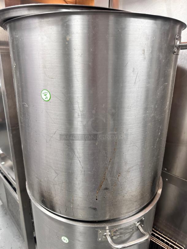 Vigor 100 Qt. Heavy-Duty Stainless Steel Aluminum-Clad Stock Pot with Cover - Image 3 of 10