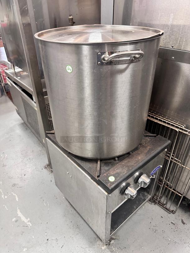 Vigor 100 Qt. Heavy-Duty Stainless Steel Aluminum-Clad Stock Pot with Cover - Image 8 of 10