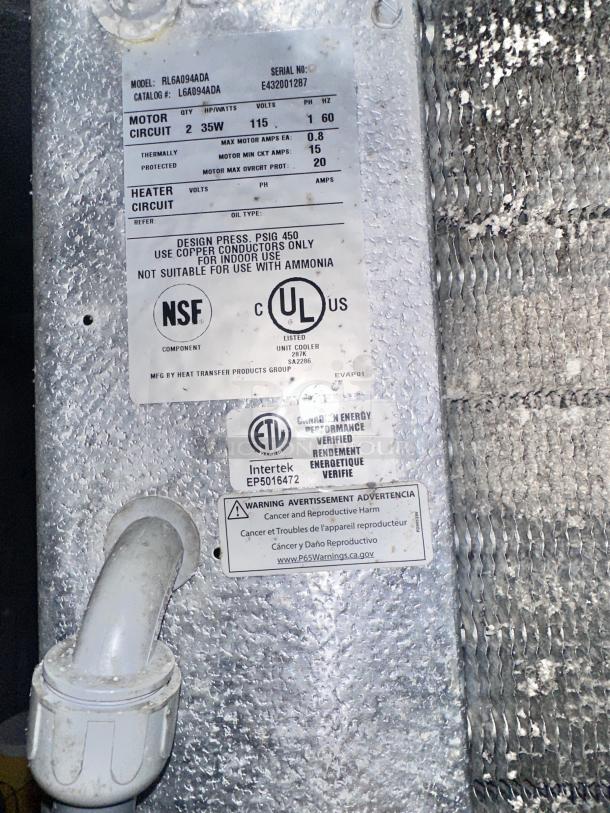 Russel RL6A094ADA Unit Cooler-For Walk In Cooler 115volt Tested and Working! - Image 7 of 8