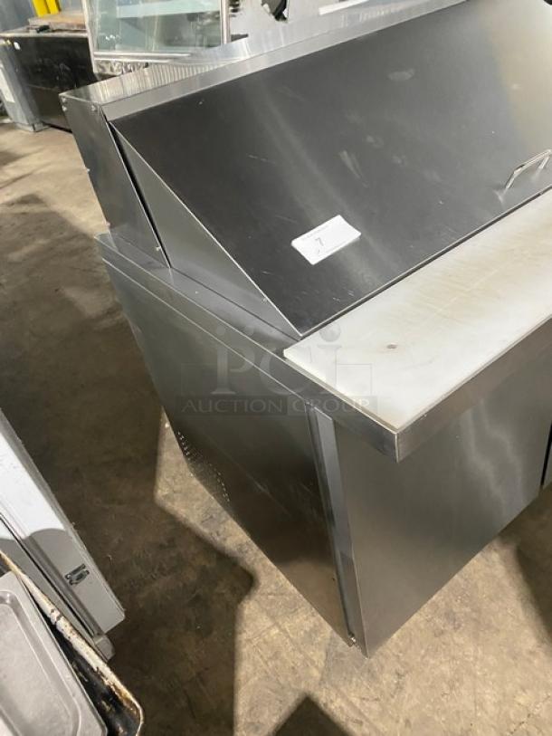 Cold Line Commercial Stainless Steel 2 Door Refrigerated Bain Marie Style Mega Top Salad/Sandwich Prep Table! With Poly Coated Wire Racks! With Removable Cutting Board! Model: SCLM2-E-HC SN: 6078423918040801! 115V! On Casters! - Image 3 of 9