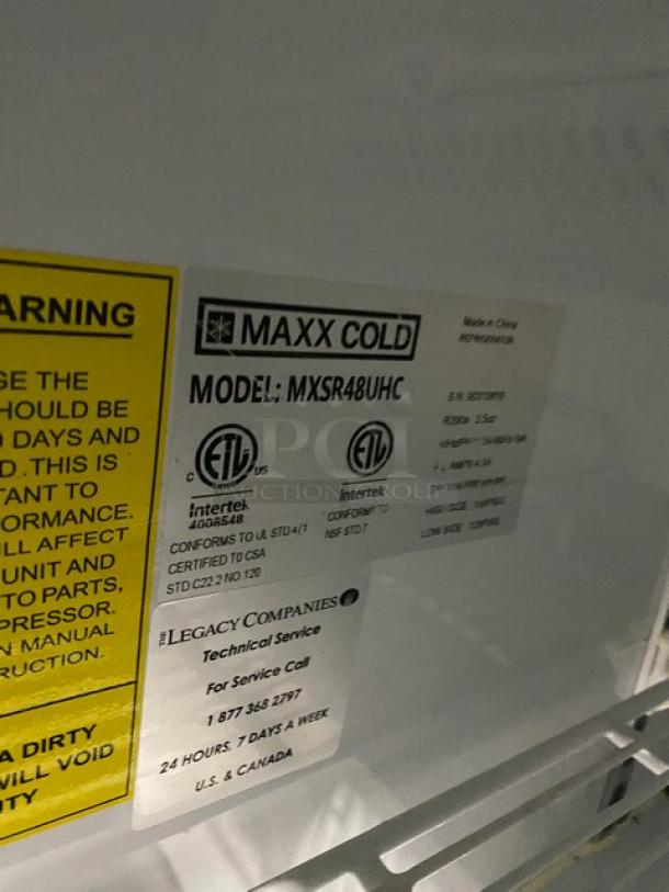 Maxx Cold Commercial Stainless Steel 2 Door Undercounter Refrigerator! Model: MXSR48UHC! On Casters! - Image 7 of 8