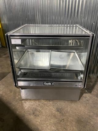 Leader Commercial Stainless Steel Straight Glass 36" Dry Bakery Display Case! With Rear Sliding Glass Doors! With Full Size Sheet Pans! Model: CBK36 D SN: PX08C0926! 115V!