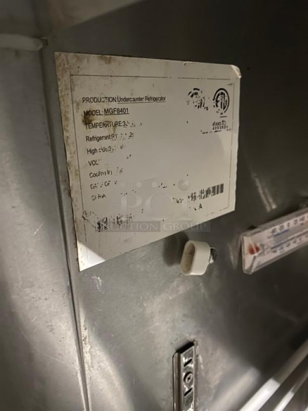 Atosa Commercial Stainless Steel Solid Single Door Undercounter Refrigerator! With Poly Coted Wire Rack! Model: MGF8401! On Casters! - Image 6 of 7