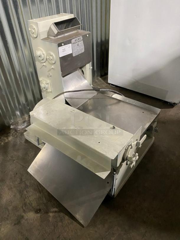 Acme 7 Series Commercial Stainless Steel Electric Powered Countertop Pizza Dough Roller/Sheeter Machine! Model: 7 SN: 7-2375! 115V 1 Phase! - Image 2 of 9