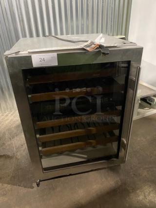 Sub-Zero Commercial Stainless Steel Single Glass Door Dual Zone Single Section Wine Cooler! Model: 424! 115V 1 Phase!