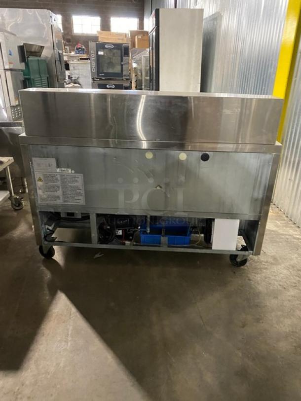 Dukers Commercial Stainless Steel 2 Door Refrigerated Bain Marie Style Mega Top Salad/Sandwich Prep Table! With Poly Coated Wire Racks! Model: DSP60 SN: DUK211103! 115V! On Casters! - Image 3 of 9