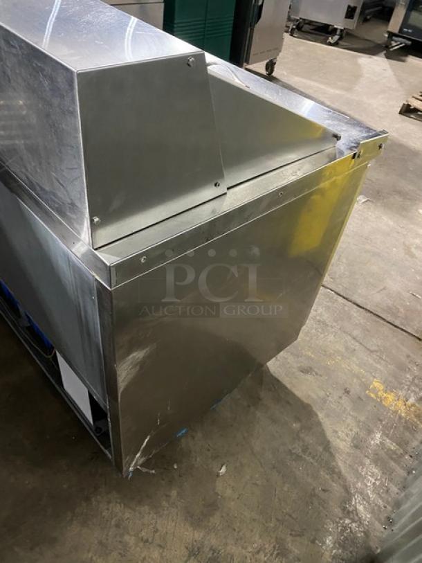 Dukers Commercial Stainless Steel 2 Door Refrigerated Bain Marie Style Mega Top Salad/Sandwich Prep Table! With Poly Coated Wire Racks! Model: DSP60 SN: DUK211103! 115V! On Casters! - Image 4 of 9