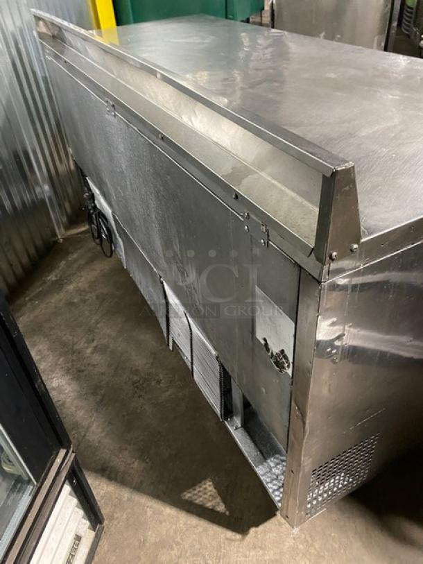 Migali Commercial Stainless Steel 3 Door Undercounter Worktop Refrigerator! With Back Splash & 72" Worktop! Model: C-U72R SN: C-U72R15032092004! 115V 1 Phase! On Casters! - Image 4 of 9