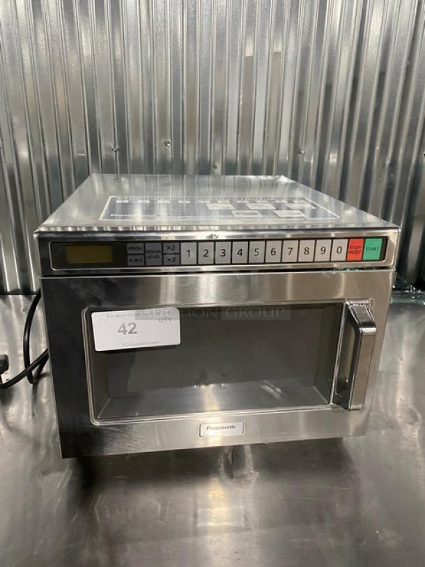 Panasonic Commercial Stainless Steel Electric Powered Countertop Microwave Oven! With Programable Touch Controls! Model: NE-17521 SN: 6AN4110080! 208V 1 Phase! - Image 1 of 9