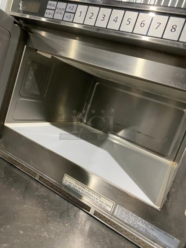 Panasonic Commercial Stainless Steel Electric Powered Countertop Microwave Oven! With Programable Touch Controls! Model: NE-17521 SN: 6AN4110080! 208V 1 Phase! - Image 6 of 9