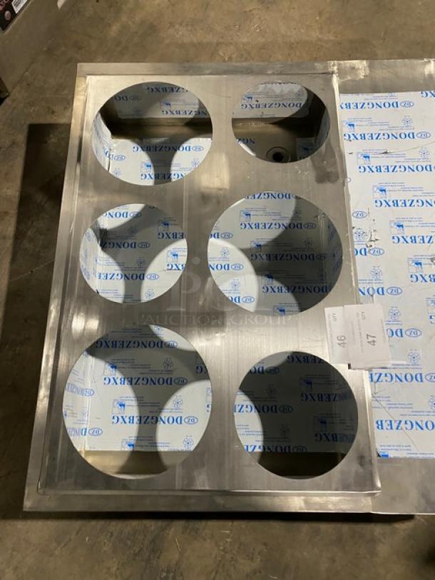 NEW! Commercial Stainless Steel 6-Hole Steam Table Adapter Plate! With Hot Well & Drain Hole! - Image 5 of 7