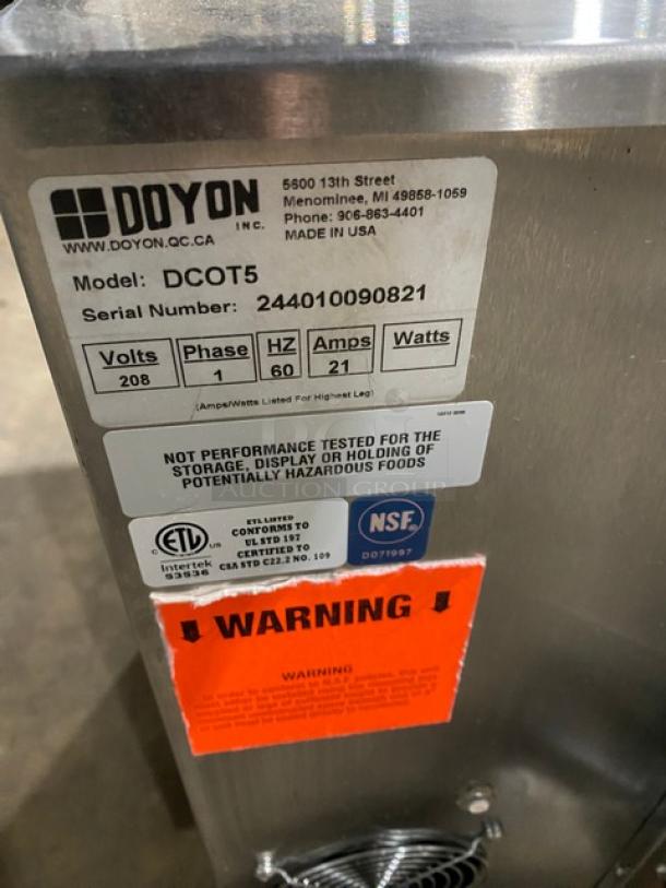 Doyon Commercial Stainless Steel Electric Powered Half Size Countertop Convection Oven! Model: DCOT5 SN: 244010090821! 208V 1 Phase! - Image 5 of 8