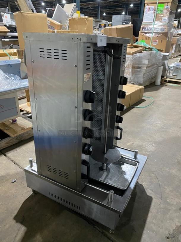 WOW! Attias Commercial Stainless Steel Natural Gas Powered Heavy-Duty Gyro Machine! With 8 Infrared Ceramic Burners! On Legs! Working When Removed! - Image 2 of 10