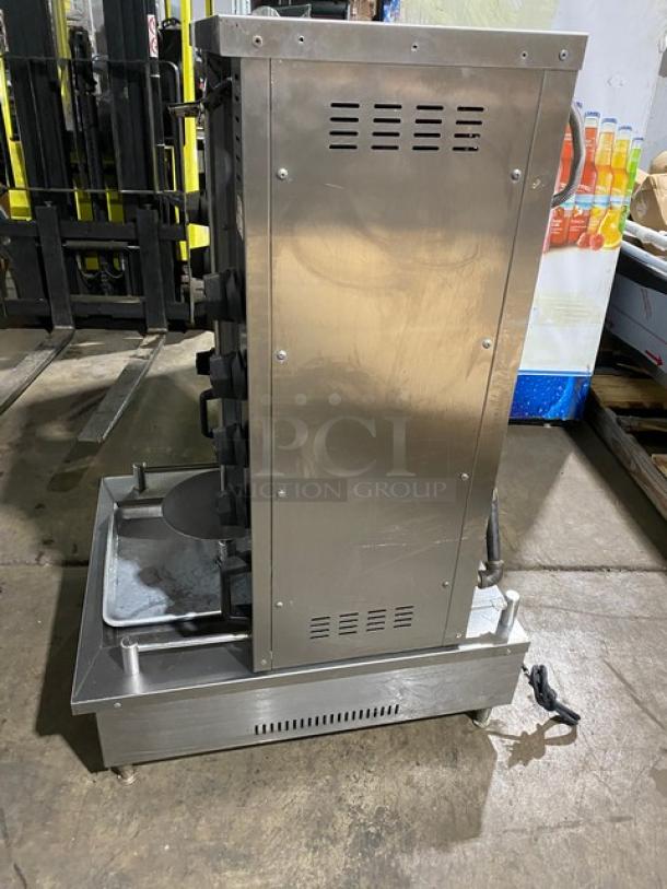 WOW! Attias Commercial Stainless Steel Natural Gas Powered Heavy-Duty Gyro Machine! With 8 Infrared Ceramic Burners! On Legs! Working When Removed! - Image 3 of 10