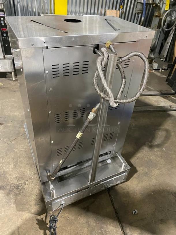 WOW! Attias Commercial Stainless Steel Natural Gas Powered Heavy-Duty Gyro Machine! With 8 Infrared Ceramic Burners! On Legs! Working When Removed! - Image 4 of 10