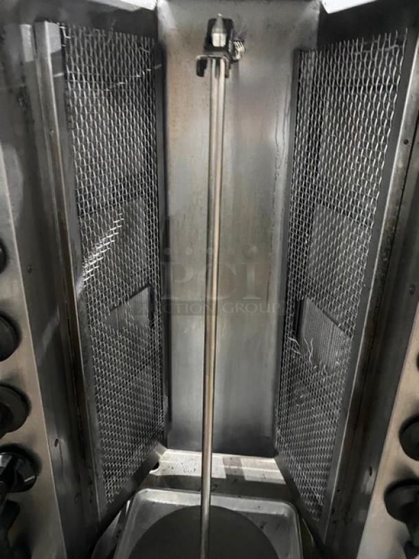WOW! Attias Commercial Stainless Steel Natural Gas Powered Heavy-Duty Gyro Machine! With 8 Infrared Ceramic Burners! On Legs! Working When Removed! - Image 5 of 10